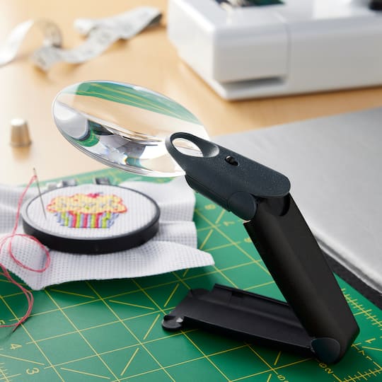 6 Pack: Hand & Stand Magnifier with LED by Loops & Threads®